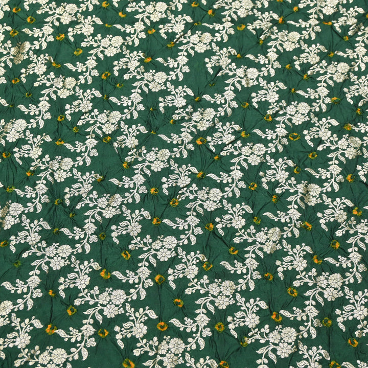 Premium Pure Chiniya Silk Zari Bandhej Fabric | Bandhej Fabric | 002171-15