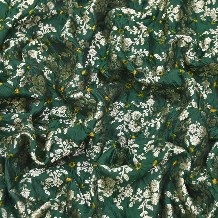Premium Pure Chiniya Silk Zari Bandhej Fabric | Bandhej Fabric | 002171-15