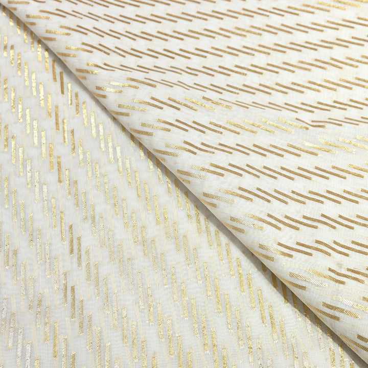 Banarasi Chanderi Gold Mat Zari Fabric – Premium Designer Ethnic Wear Fabric 000313-31