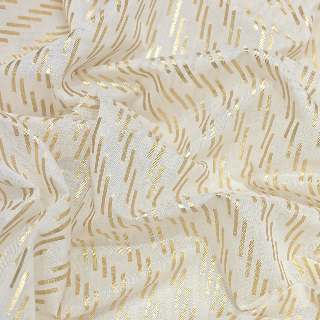 Banarasi Chanderi Gold Mat Zari Fabric – Premium Designer Ethnic Wear Fabric 000313-31