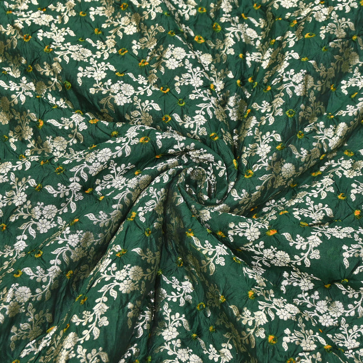 Premium Pure Chiniya Silk Zari Bandhej Fabric | Bandhej Fabric | 002171-15