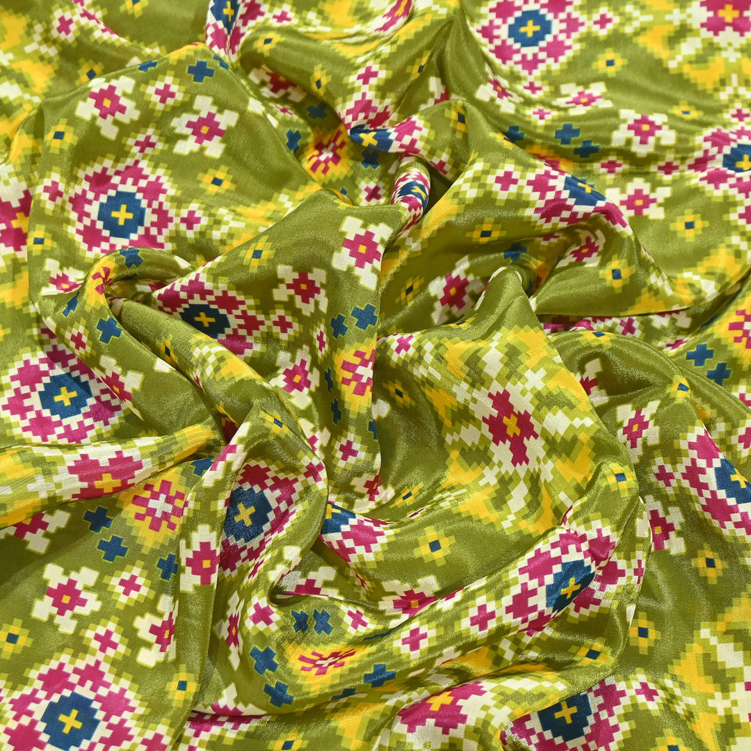 Premium Viscose Crepe Digital Print Fabric | Soft & Elegant Designer Printed Fabric | 001166-A5