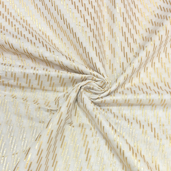Banarasi Chanderi Gold Mat Zari Fabric – Premium Designer Ethnic Wear Fabric 000313-31