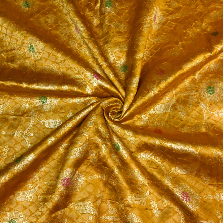 Pure Chiniya Silk Zari Brocade Fabric