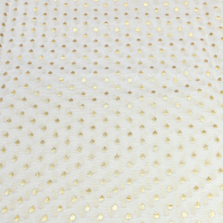 Banarasi Chanderi Gold Mat Zari Fabric – Premium Designer Ethnic Wear Fabric 000313-33
