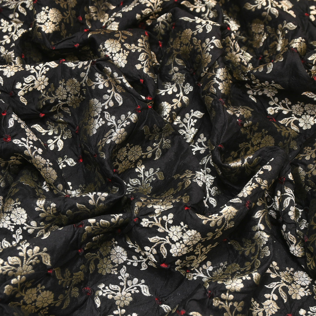 Premium Pure Chiniya Silk Zari Bandhej Fabric | Bandhej Fabric | 002171-12