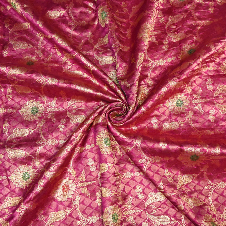 Pure Chiniya Silk Zari Brocade Fabric