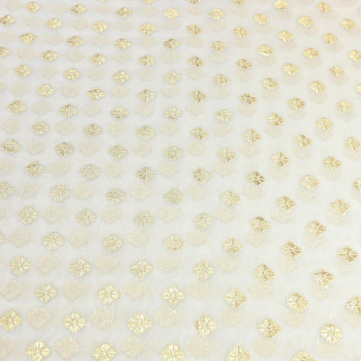 Banarasi Chanderi Gold Mat Zari Fabric – Premium Designer Ethnic Wear Fabric 000313-36