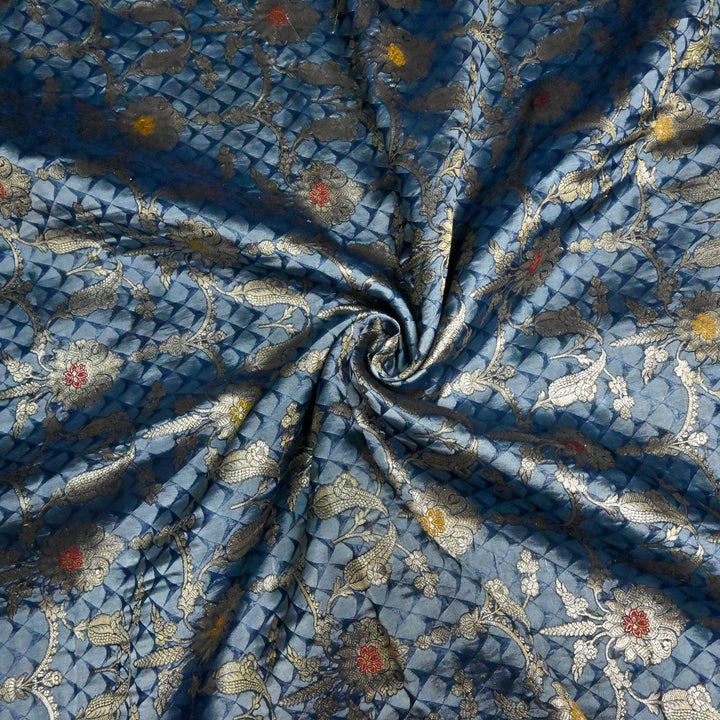 Pure Chiniya Silk Zari Brocade Fabric