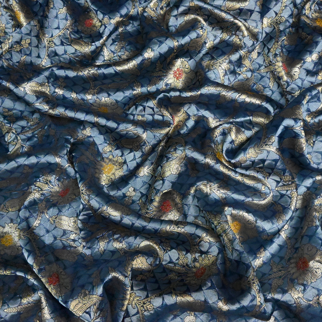 Pure Chiniya Silk Zari Brocade Fabric