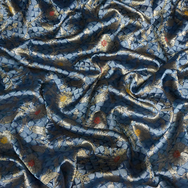 Pure Chiniya Silk Zari Brocade Fabric