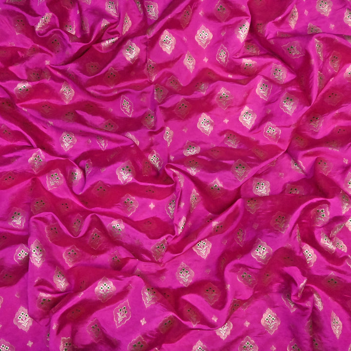 Pure Raw Mango Silk Zari Brocade Fabric