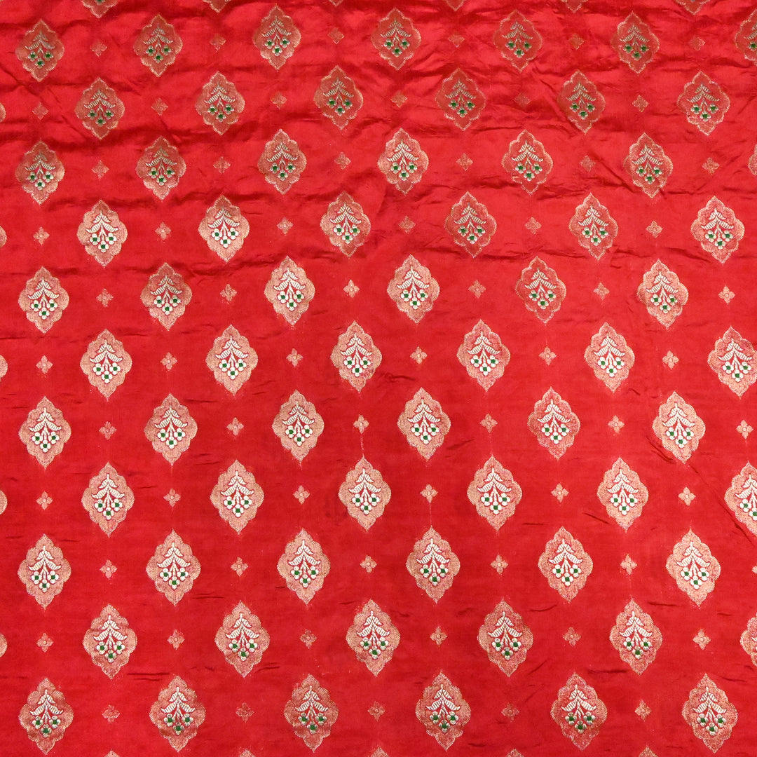 Pure Raw Mango Silk Zari Brocade Fabric