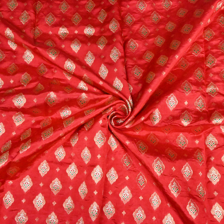 Pure Raw Mango Silk Zari Brocade Fabric