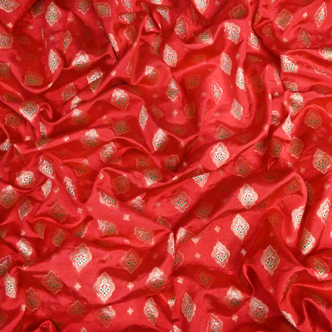 Pure Raw Mango Silk Zari Brocade Fabric