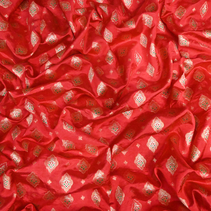 Pure Raw Mango Silk Zari Brocade Fabric
