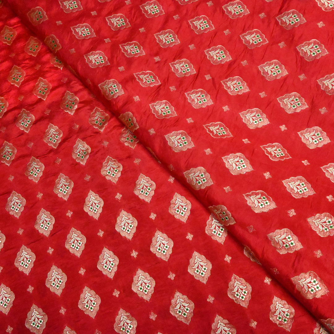 Pure Raw Mango Silk Zari Brocade Fabric