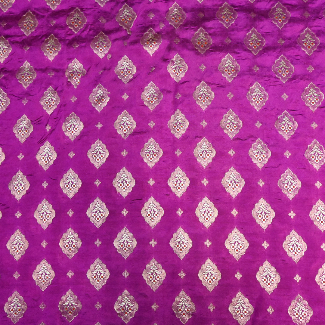 Pure Raw Mango Silk Zari Brocade Fabric