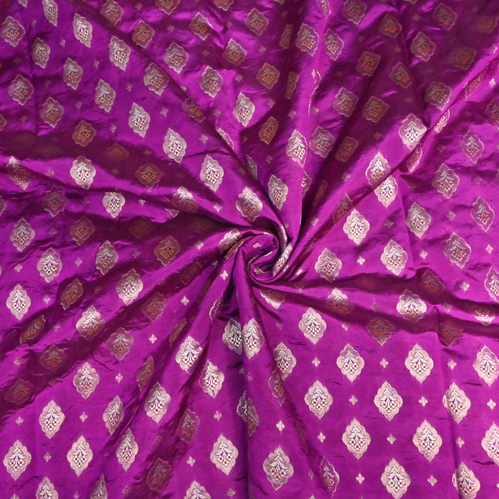 Pure Raw Mango Silk Zari Brocade Fabric