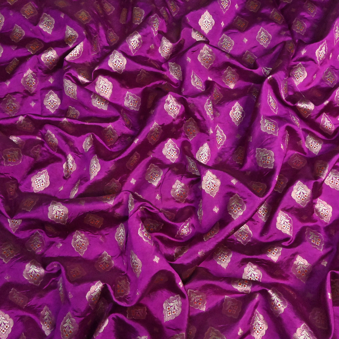 Pure Raw Mango Silk Zari Brocade Fabric