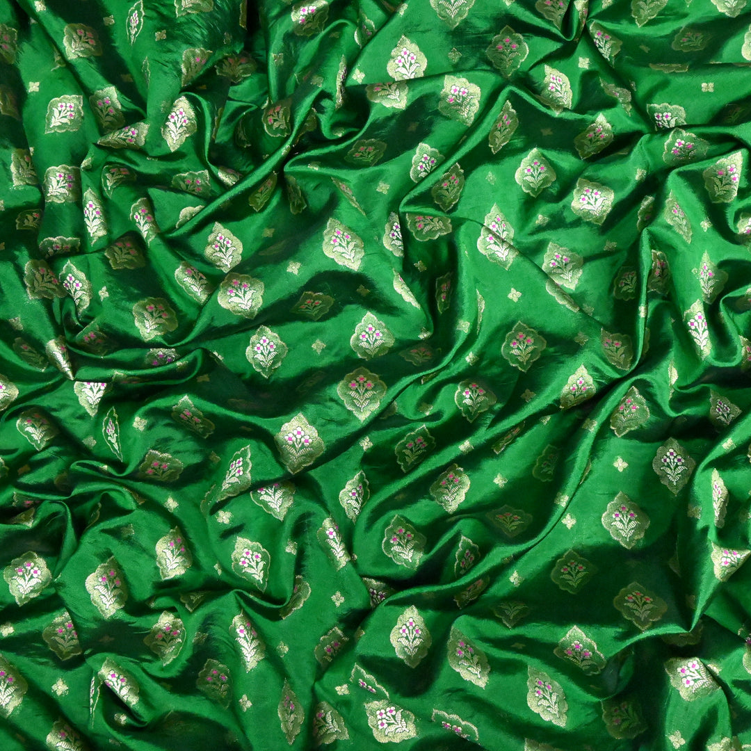 Pure Raw Mango Silk Zari Brocade Fabric