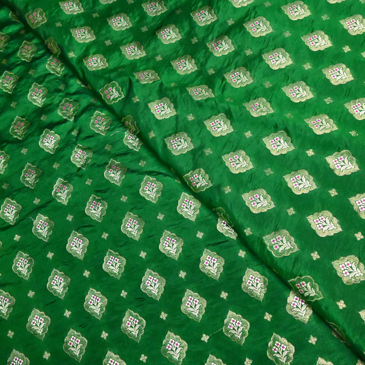 Pure Raw Mango Silk Zari Brocade Fabric