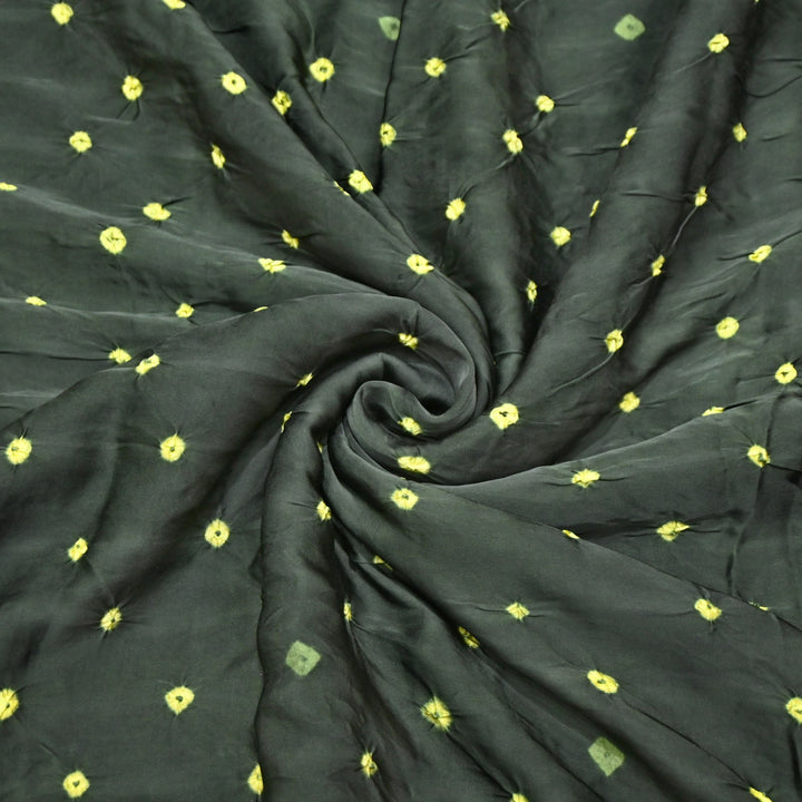 Lunar Green Color Bemberg Satin Digital Bandhani Print Designer Fabric GT0001-3
