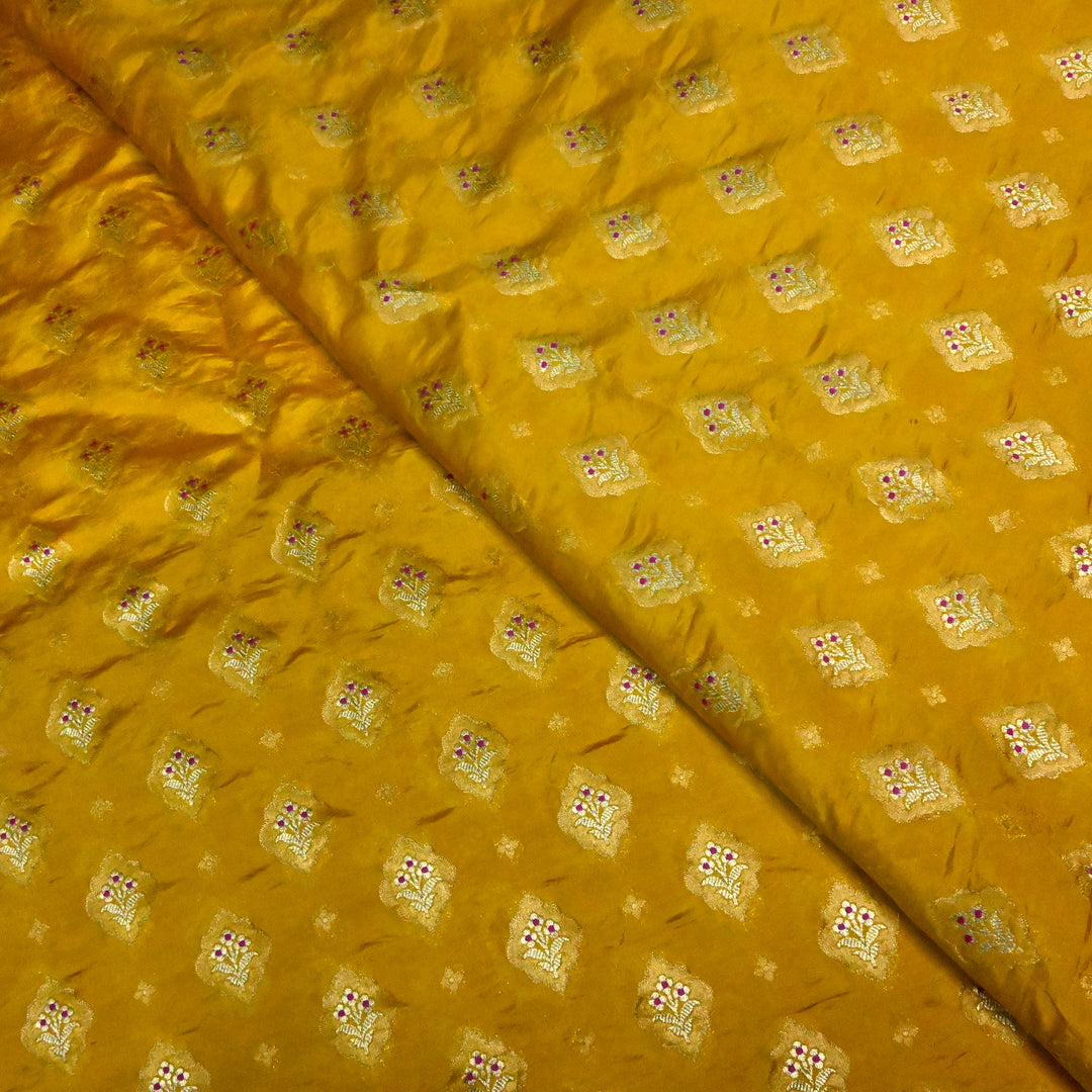 Pure Raw Mango Silk Zari Brocade Fabric