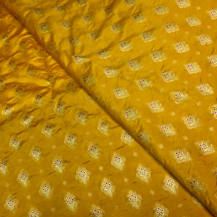 Pure Raw Mango Silk Zari Brocade Fabric