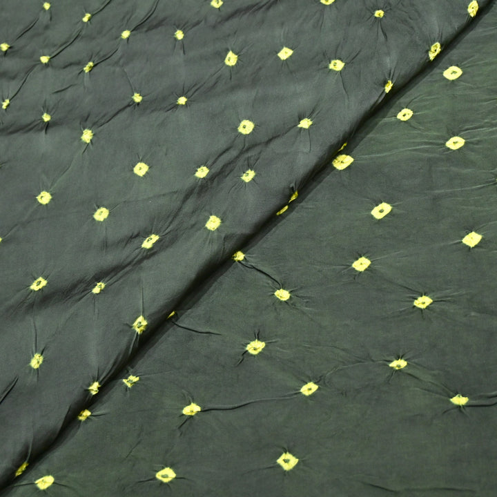 Lunar Green Color Bemberg Satin Digital Bandhani Print Designer Fabric GT0001-3