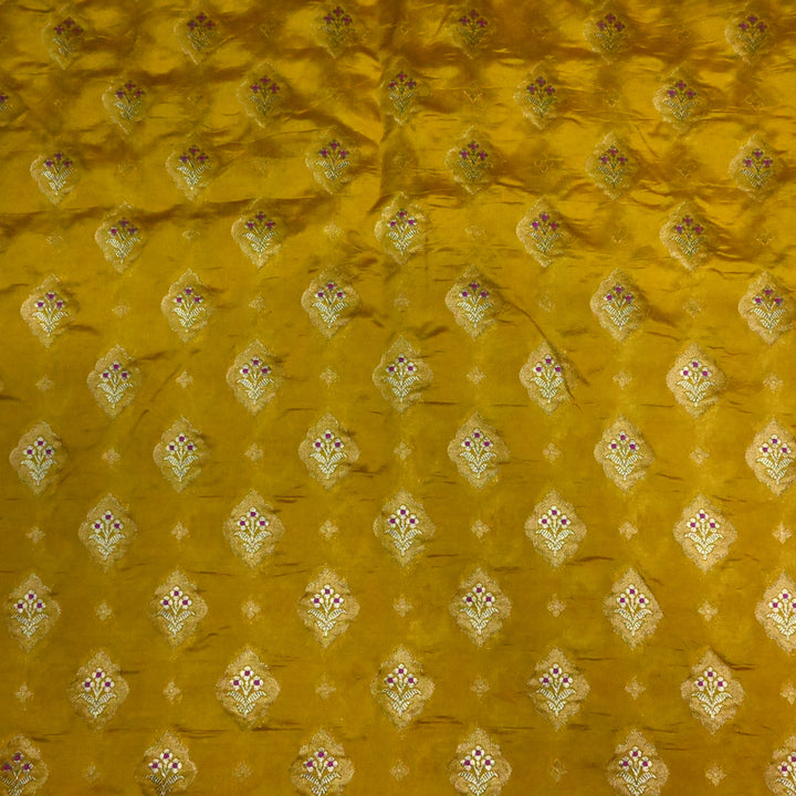 Pure Raw Mango Silk Zari Brocade Fabric
