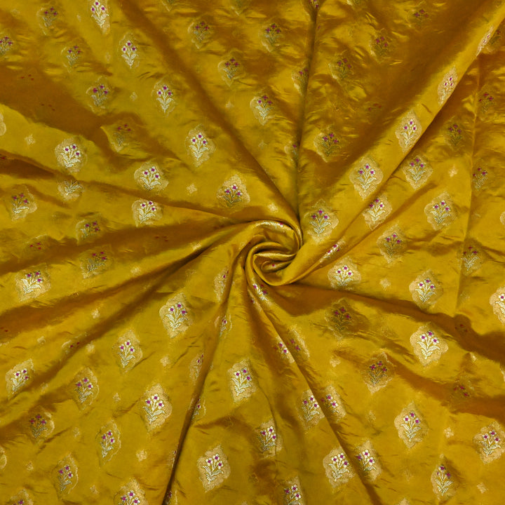 Pure Raw Mango Silk Zari Brocade Fabric
