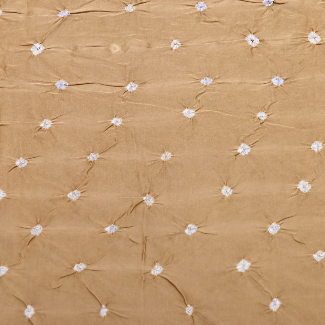 Desert Mustard Color Bemberg Satin Digital Bandhani Print Designer Fabric GT0001-5