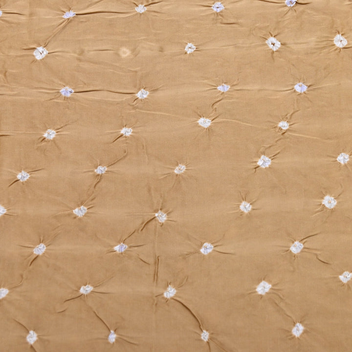 Desert Mustard Color Bemberg Satin Digital Bandhani Print Designer Fabric GT0001-5