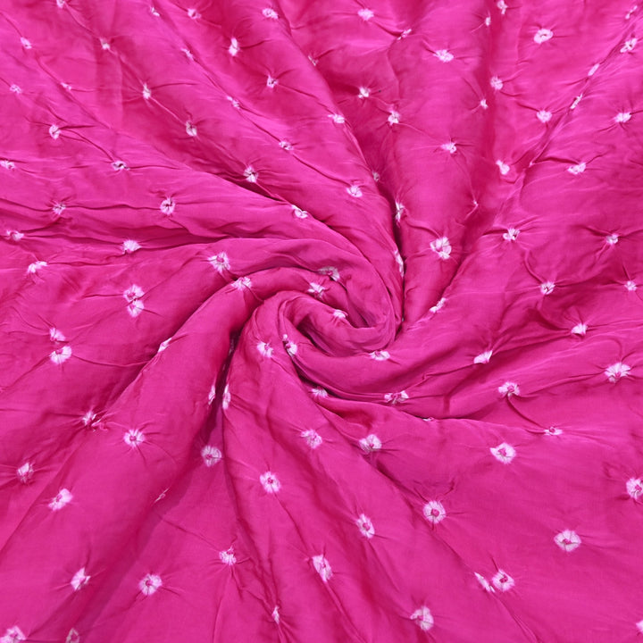 Pink Bemberg Satin Digital Bandhani Print Designer Fabric GT0001-6