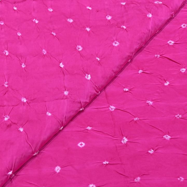 Pink Bemberg Satin Digital Bandhani Print Designer Fabric GT0001-6