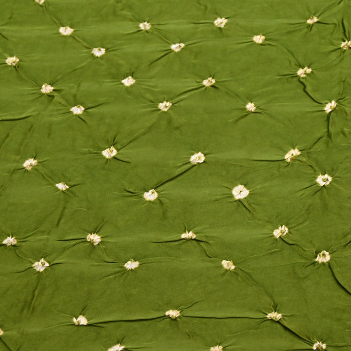 Forest Green Bemberg Satin Digital Bandhani Print Designer Fabric GT0001-7