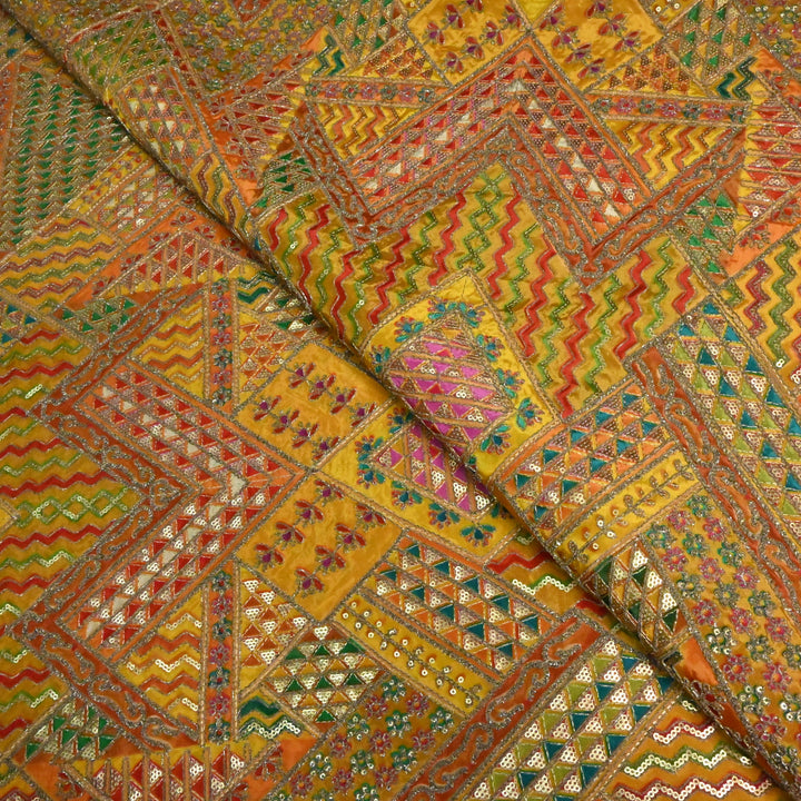 Beautiful Designer Crepe Position Prints, Zari & Sequin Embroidery Fabrics