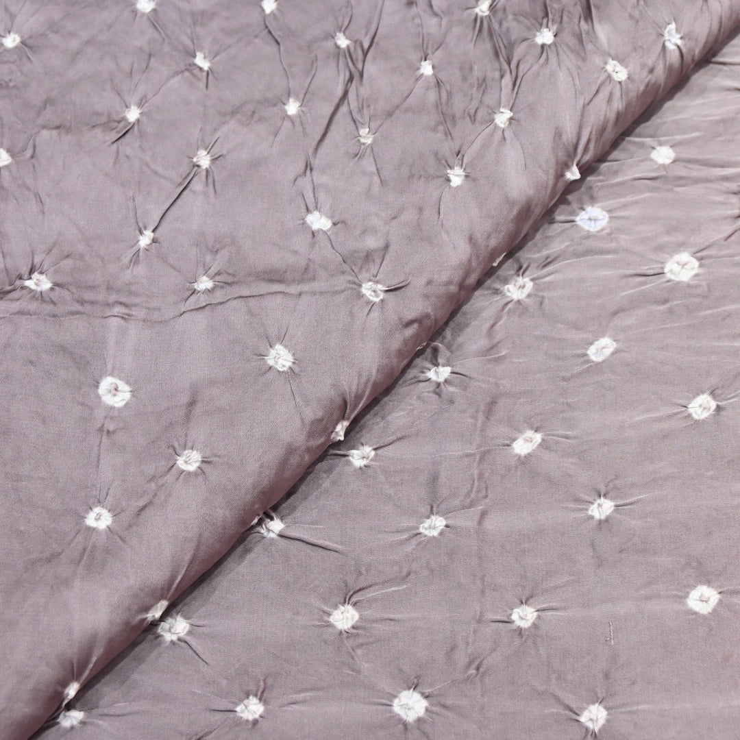 Mauve Color Bemberg Satin Digital Bandhani Print Designer Fabric GT0001-12