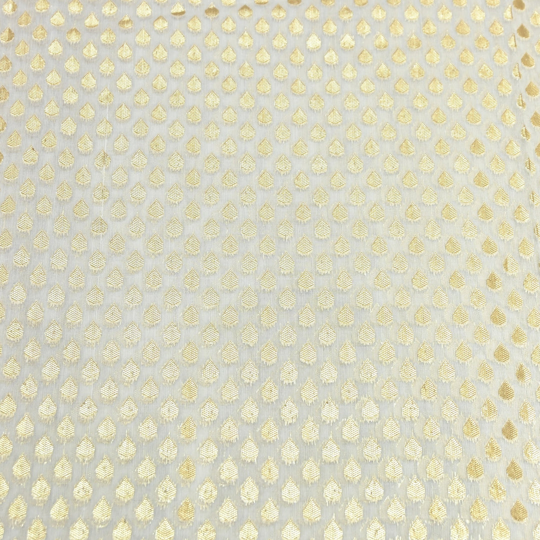 Banarasi Chanderi Gold Mat Zari Fabric – Premium Designer Ethnic Wear Fabric 000313-39