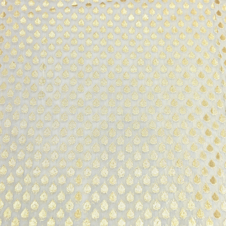 Banarasi Chanderi Gold Mat Zari Fabric – Premium Designer Ethnic Wear Fabric 000313-39