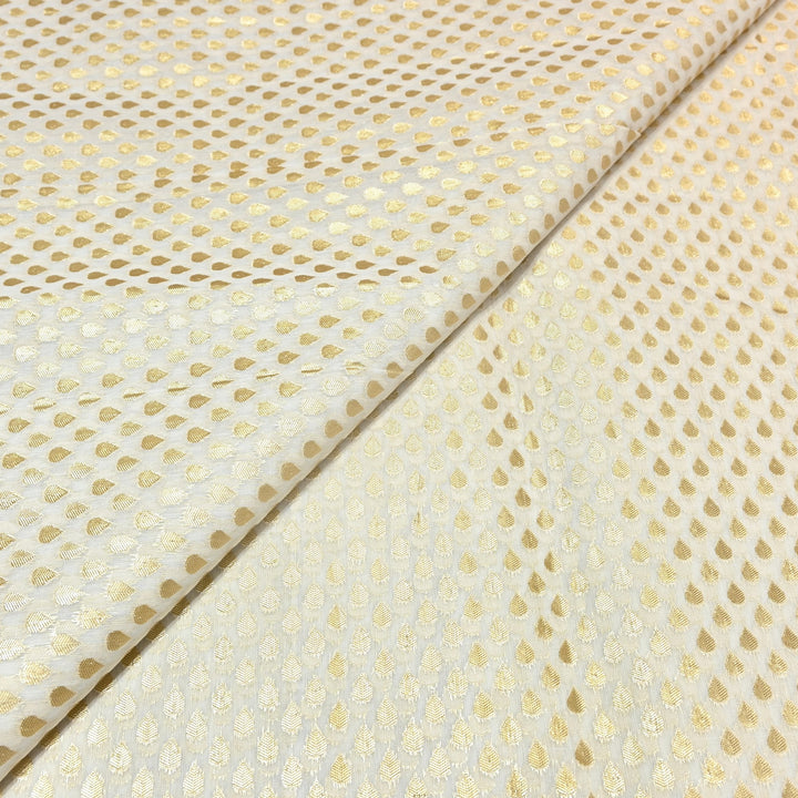 Banarasi Chanderi Gold Mat Zari Fabric – Premium Designer Ethnic Wear Fabric 000313-39