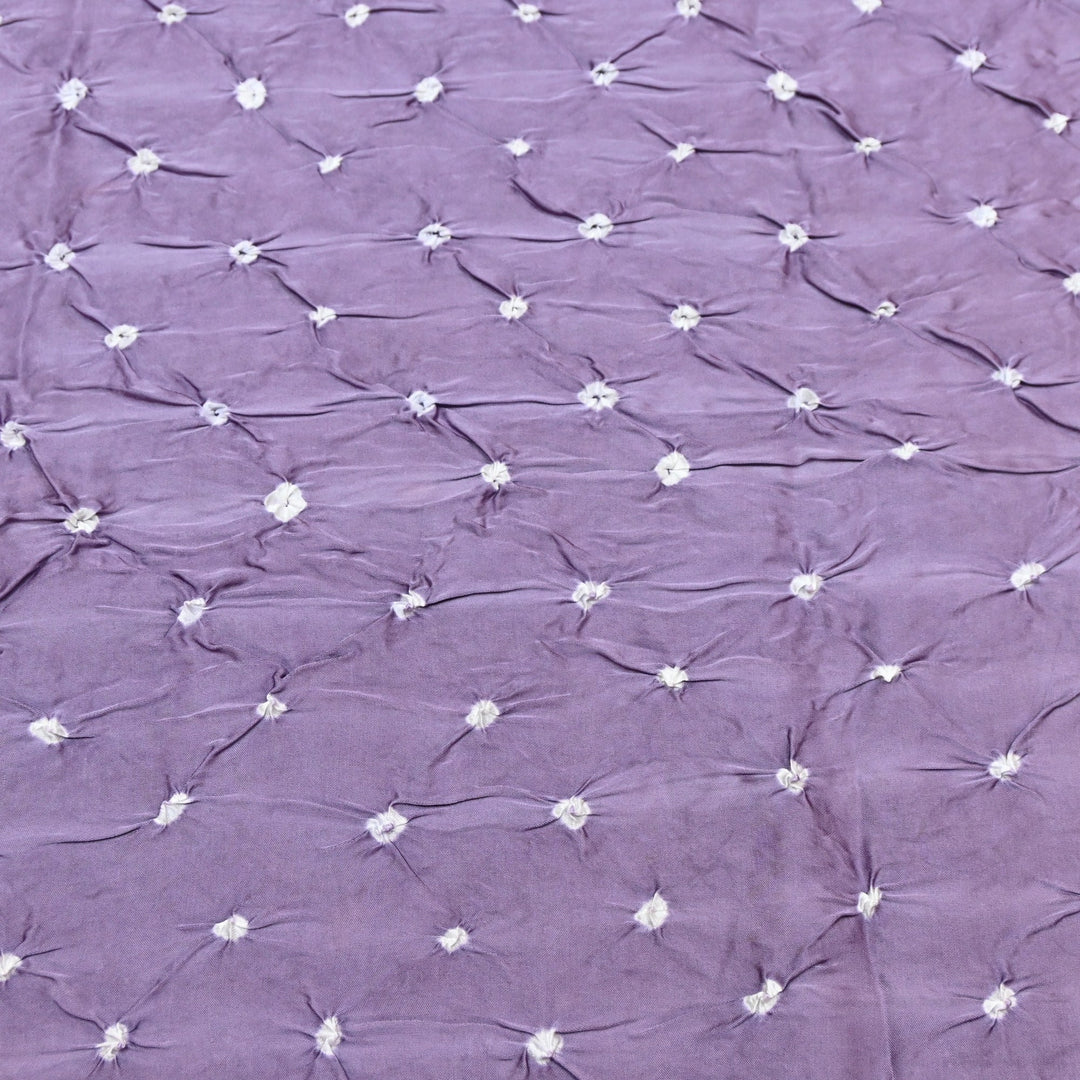 Purple Color Bemberg Satin Digital Bandhani Print Designer Fabric GT0001-14