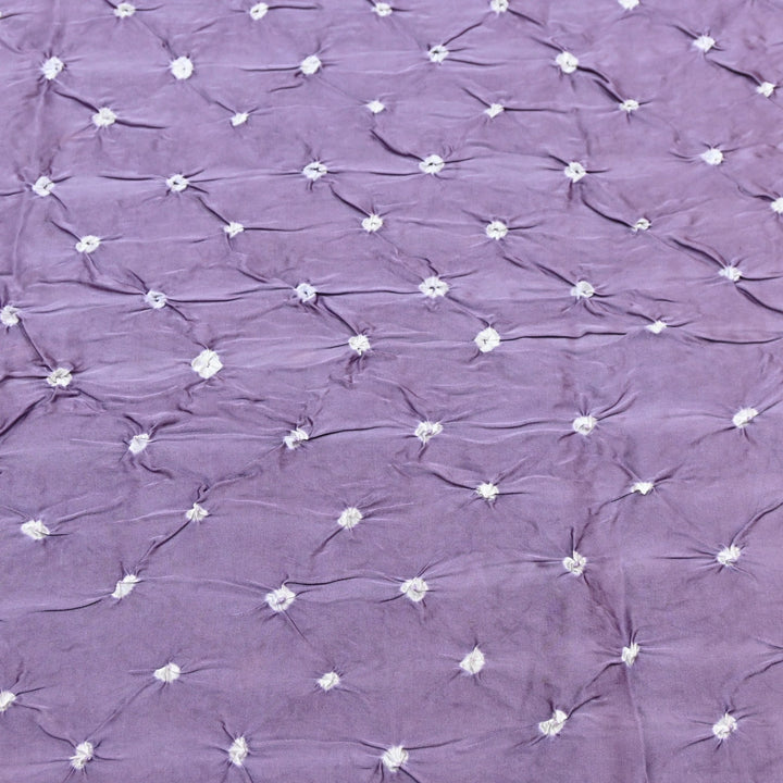 Purple Color Bemberg Satin Digital Bandhani Print Designer Fabric GT0001-14