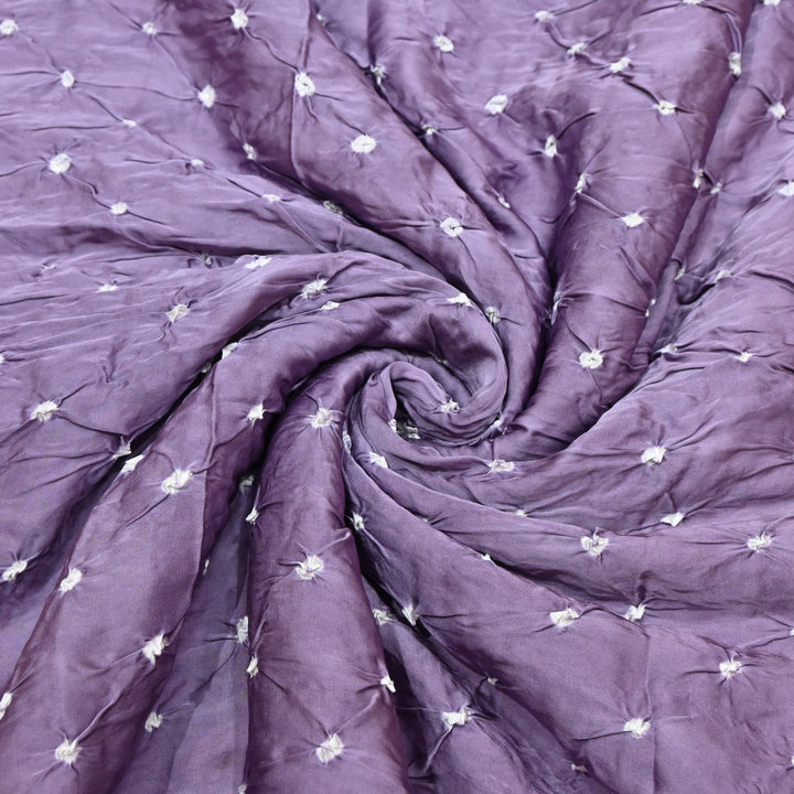 Purple Color Bemberg Satin Digital Bandhani Print Designer Fabric GT0001-14