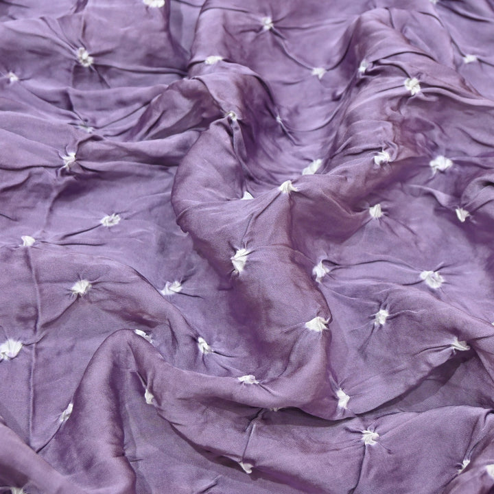 Purple Color Bemberg Satin Digital Bandhani Print Designer Fabric GT0001-14