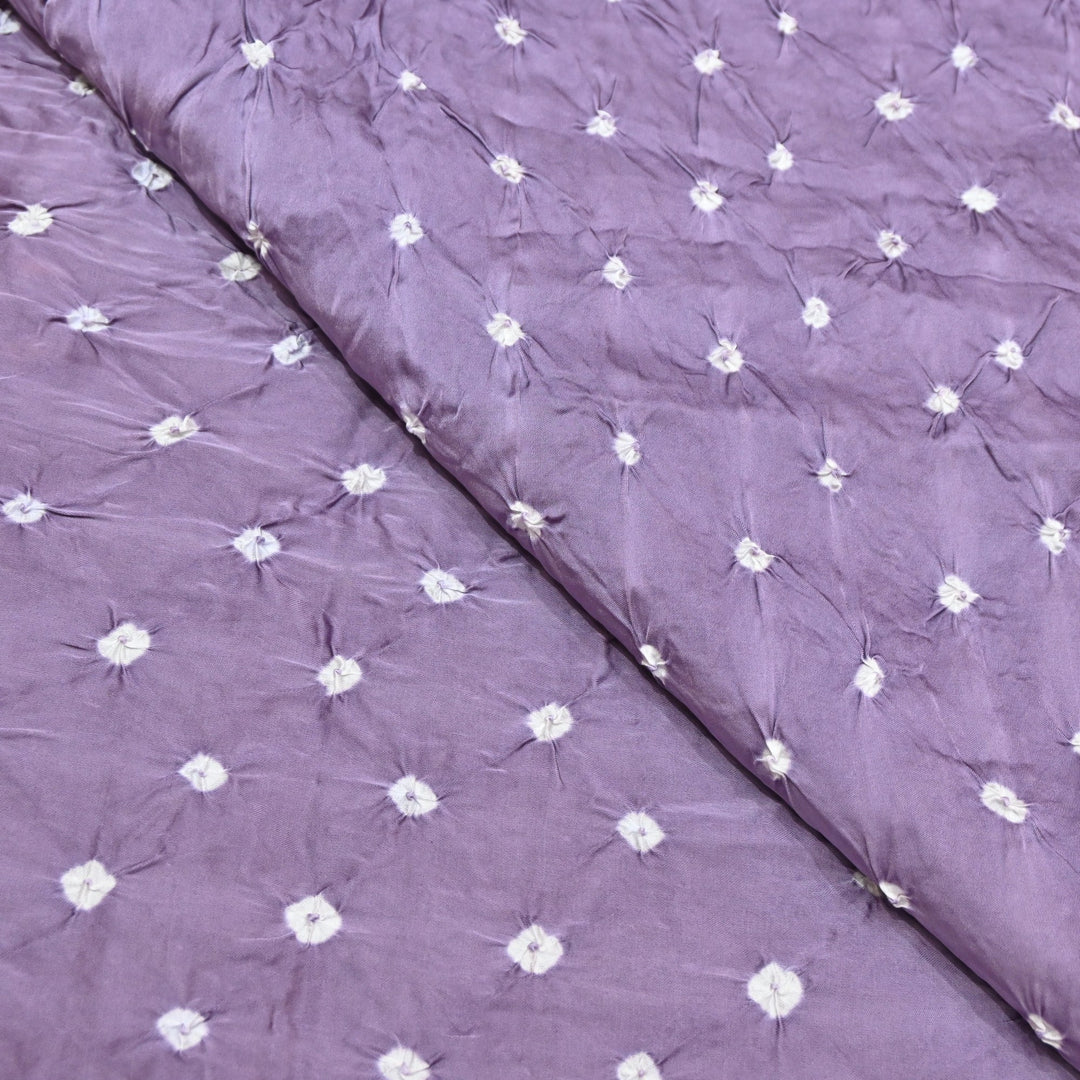 Purple Color Bemberg Satin Digital Bandhani Print Designer Fabric GT0001-14