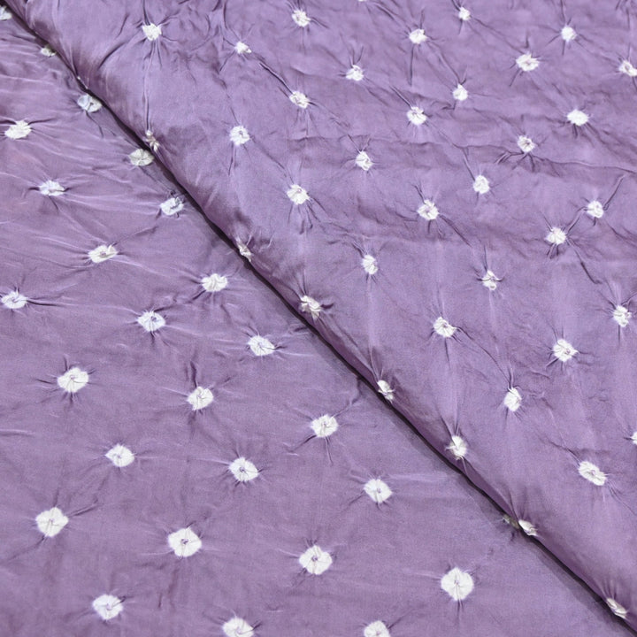 Purple Color Bemberg Satin Digital Bandhani Print Designer Fabric GT0001-14