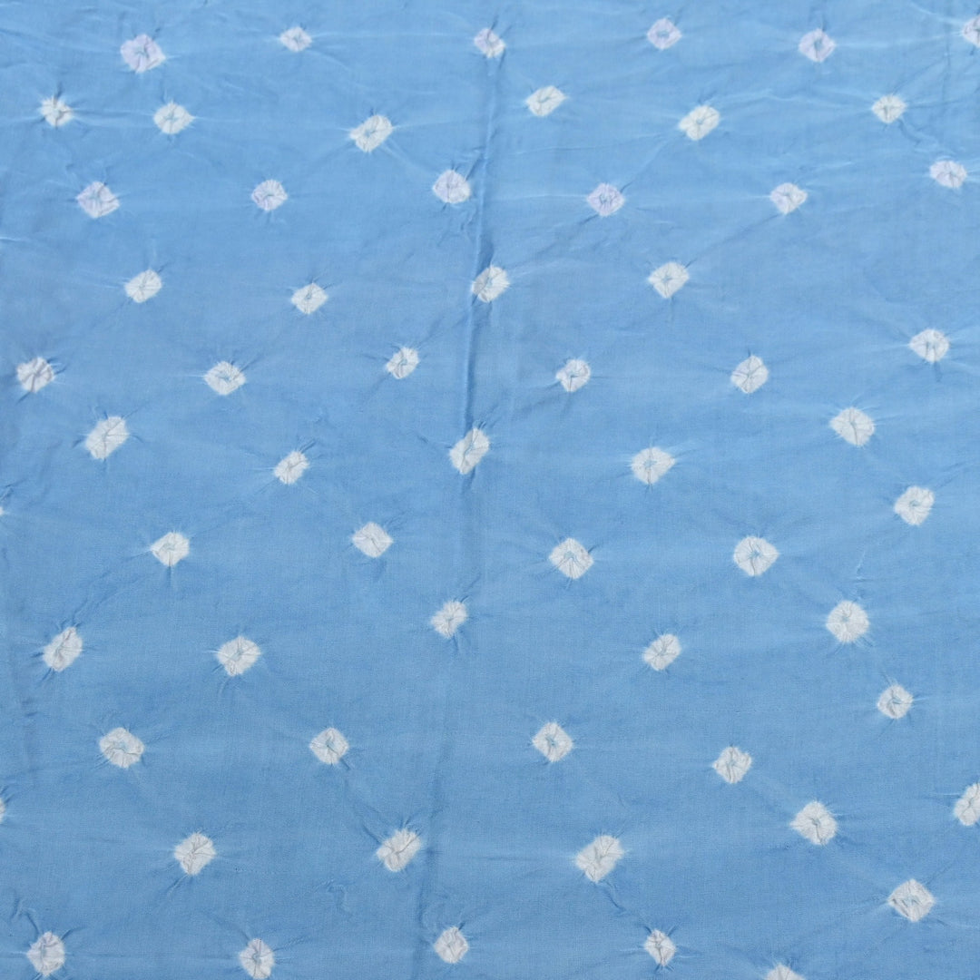 Sky Blue Color Bemberg Satin Digital Bandhani Print Designer Fabric GT0001-15
