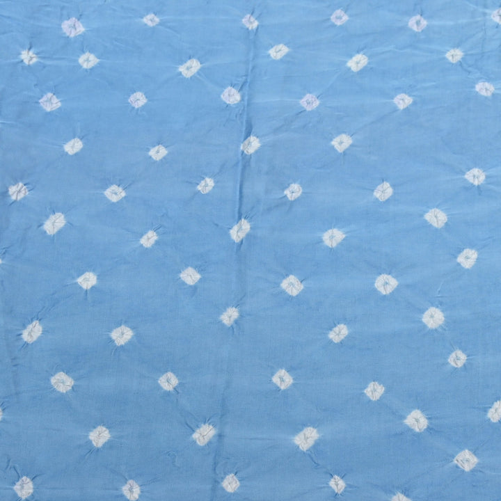 Sky Blue Color Bemberg Satin Digital Bandhani Print Designer Fabric GT0001-15